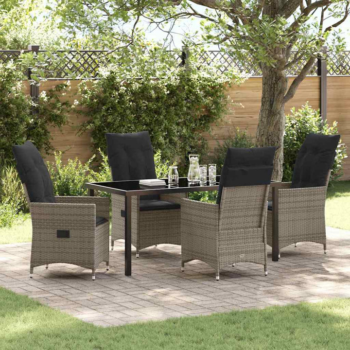 Have Spisebordssæt med pude 5 pcs Grå polyrattan