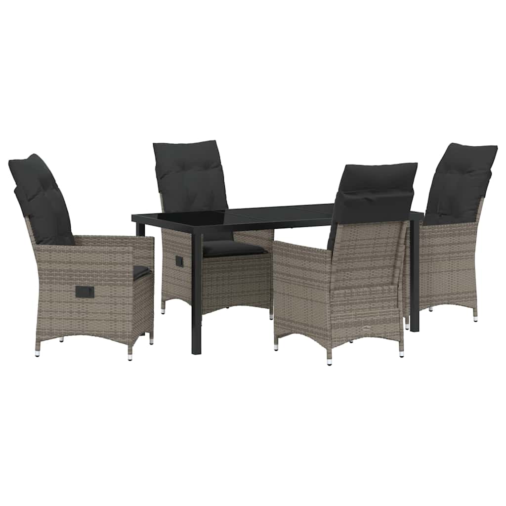 Have Spisebordssæt med pude 5 pcs Grå polyrattan