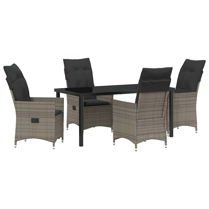 Have Spisebordssæt med pude 5 pcs Grå polyrattan