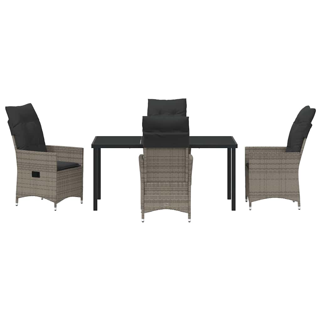 Have Spisebordssæt med pude 5 pcs Grå polyrattan