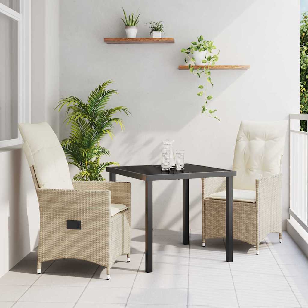 Have Spisebordssæt med pude 3 pcs Beige polyrattan