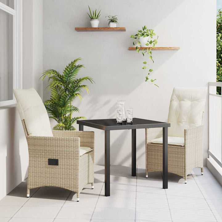 Have Spisebordssæt med pude 3 pcs Beige polyrattan
