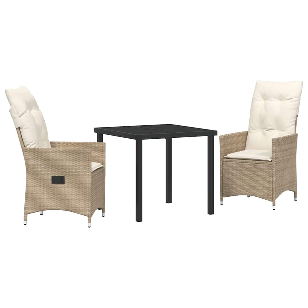 Have Spisebordssæt med pude 3 pcs Beige polyrattan