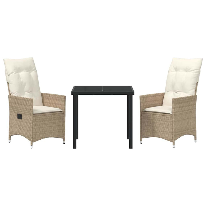 Have Spisebordssæt med pude 3 pcs Beige polyrattan