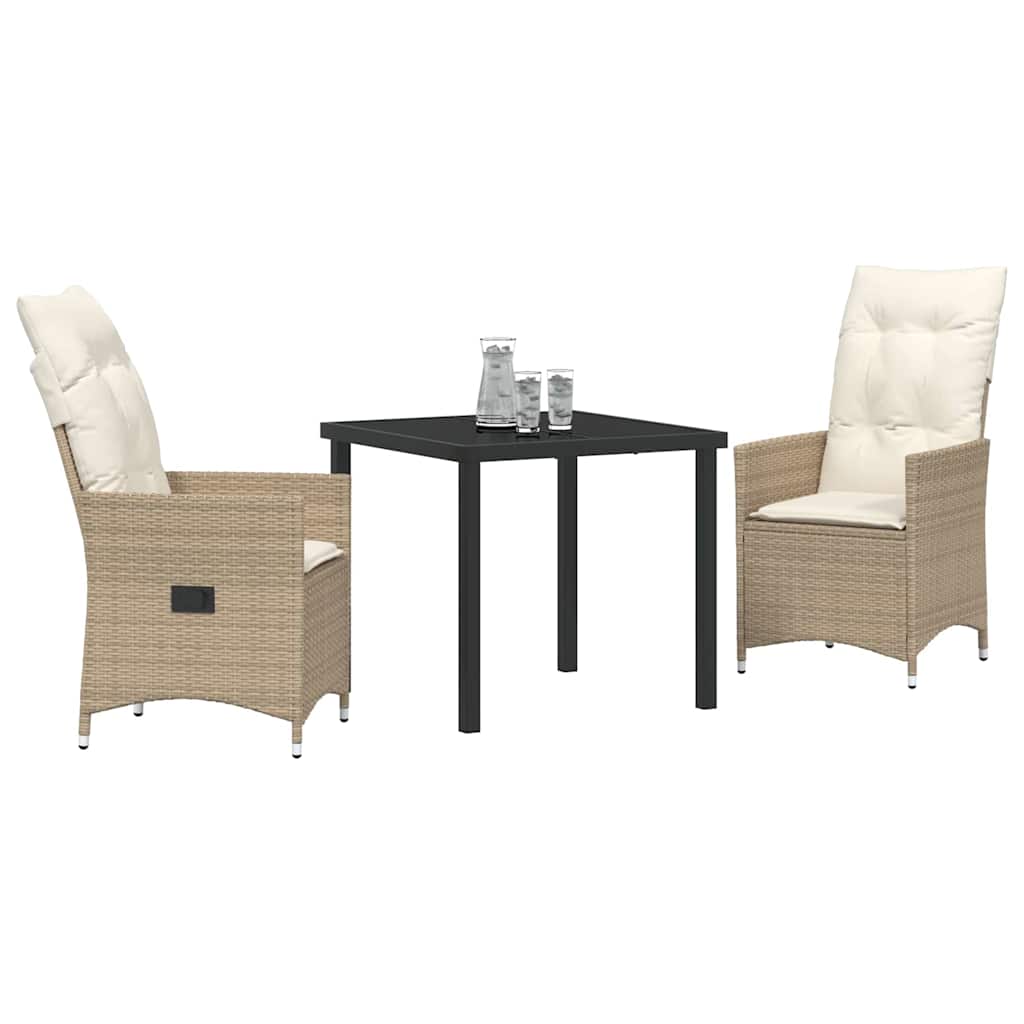 Have Spisebordssæt med pude 3 pcs Beige polyrattan