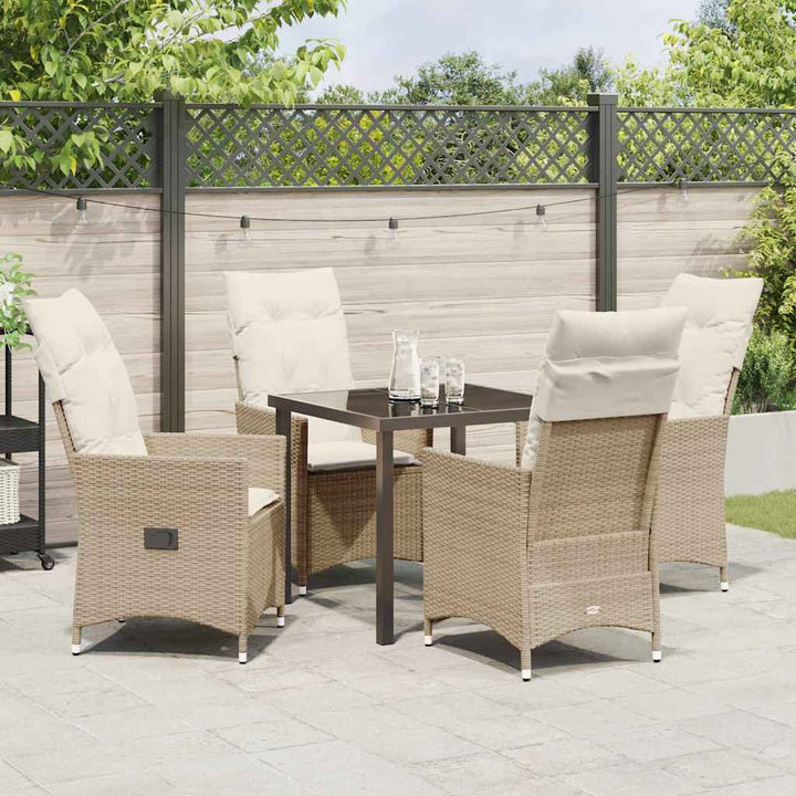 Have Spisebordssæt med pude 5 pcs Beige polyrattan