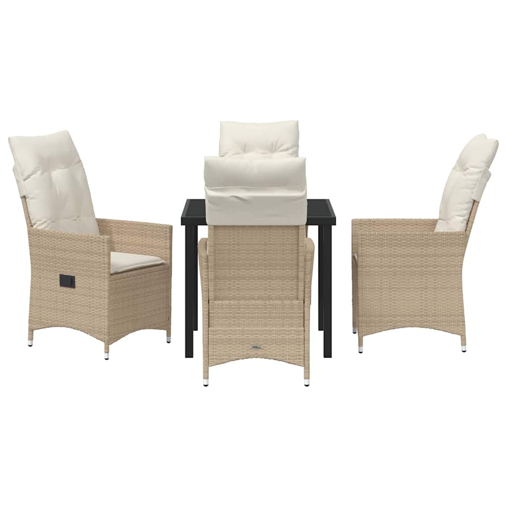 Have Spisebordssæt med pude 5 pcs Beige polyrattan