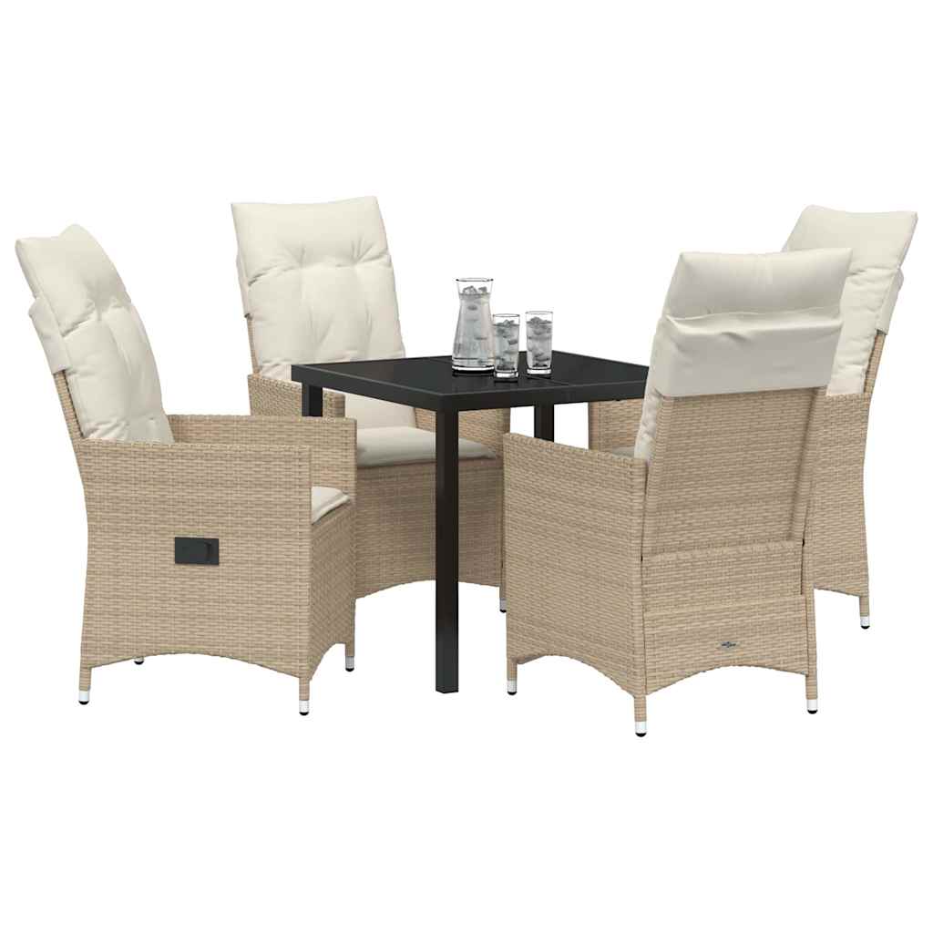 Have Spisebordssæt med pude 5 pcs Beige polyrattan