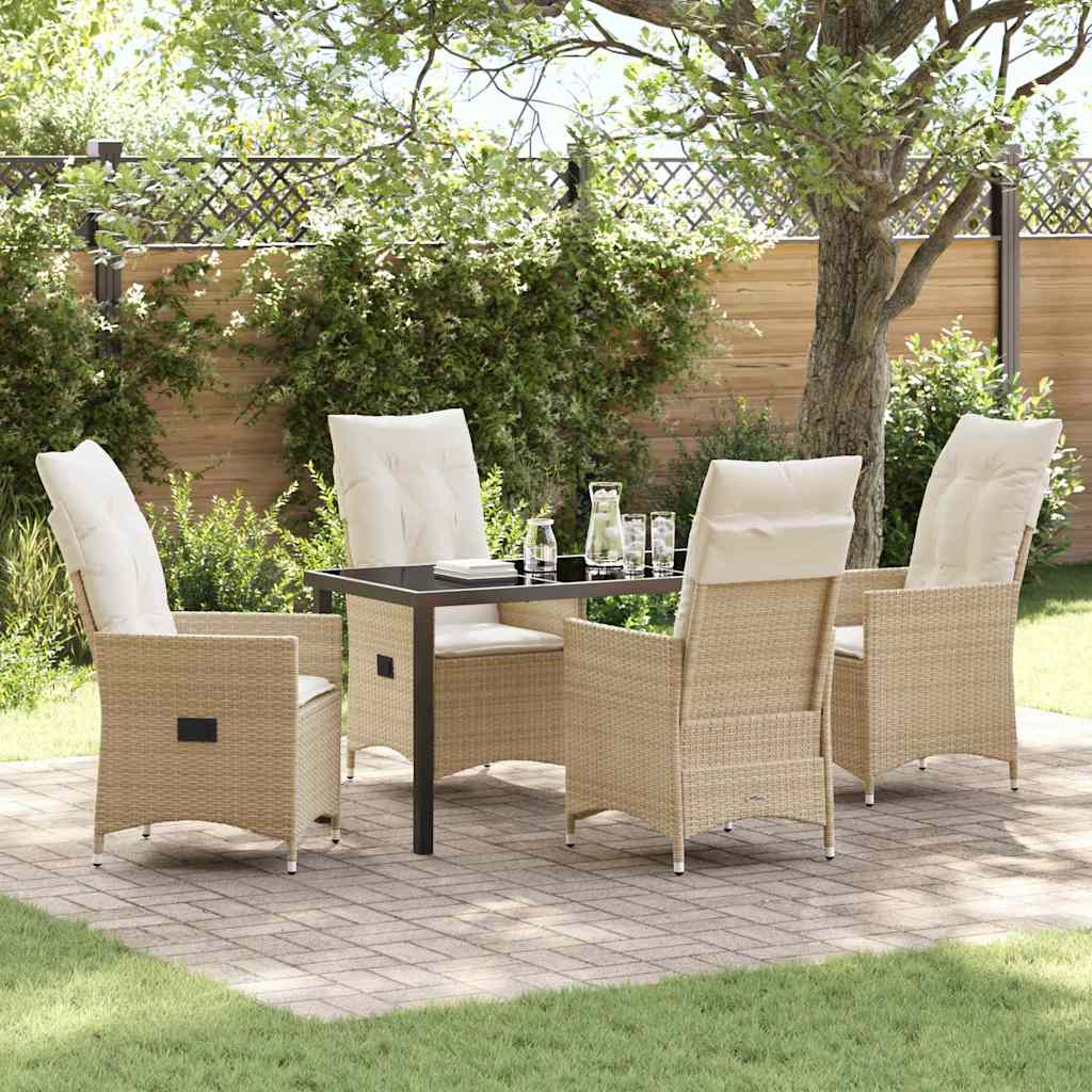 Have Spisebordssæt med pude 5 pcs Beige polyrattan