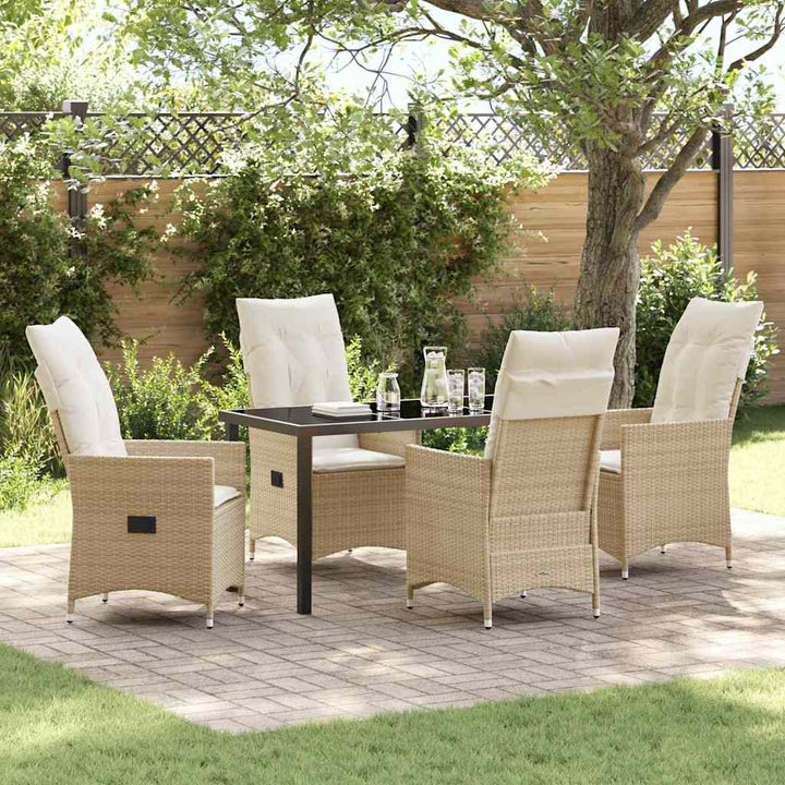 Have Spisebordssæt med pude 5 pcs Beige polyrattan