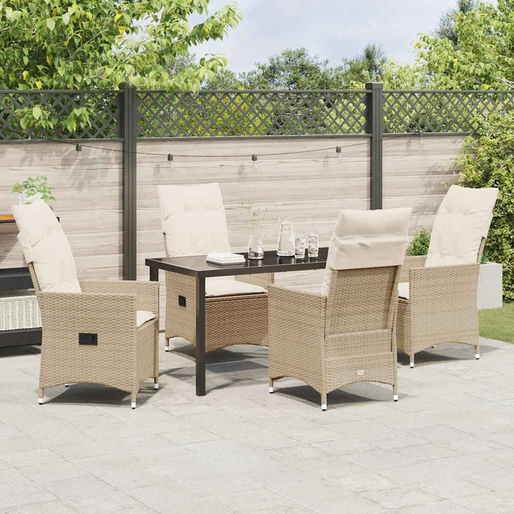 Have Spisebordssæt med pude 5 pcs Beige polyrattan