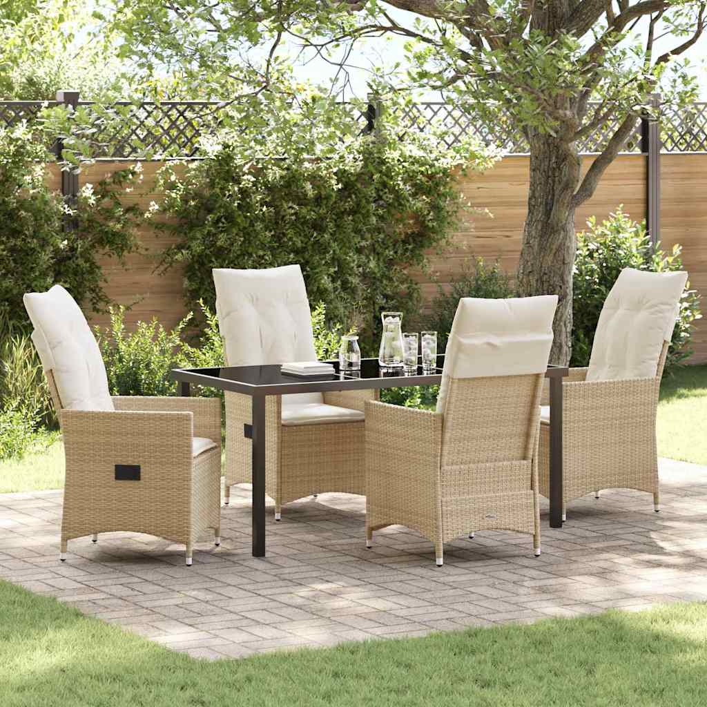 Have Spisebordssæt med pude 5 pcs Beige polyrattan