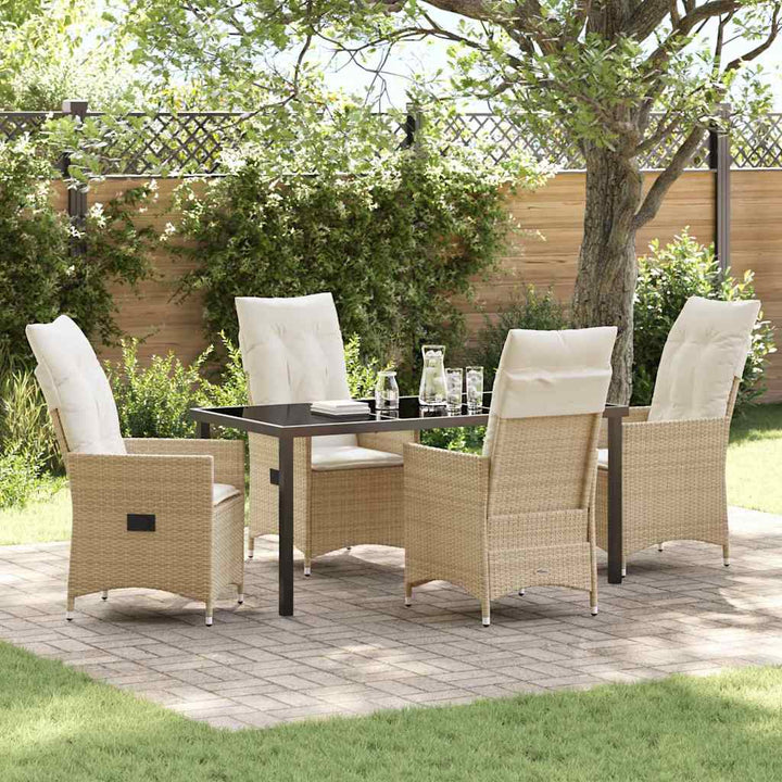 Have Spisebordssæt med pude 5 pcs Beige polyrattan