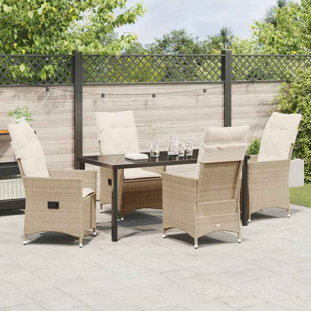 Have Spisebordssæt med pude 5 pcs Beige polyrattan