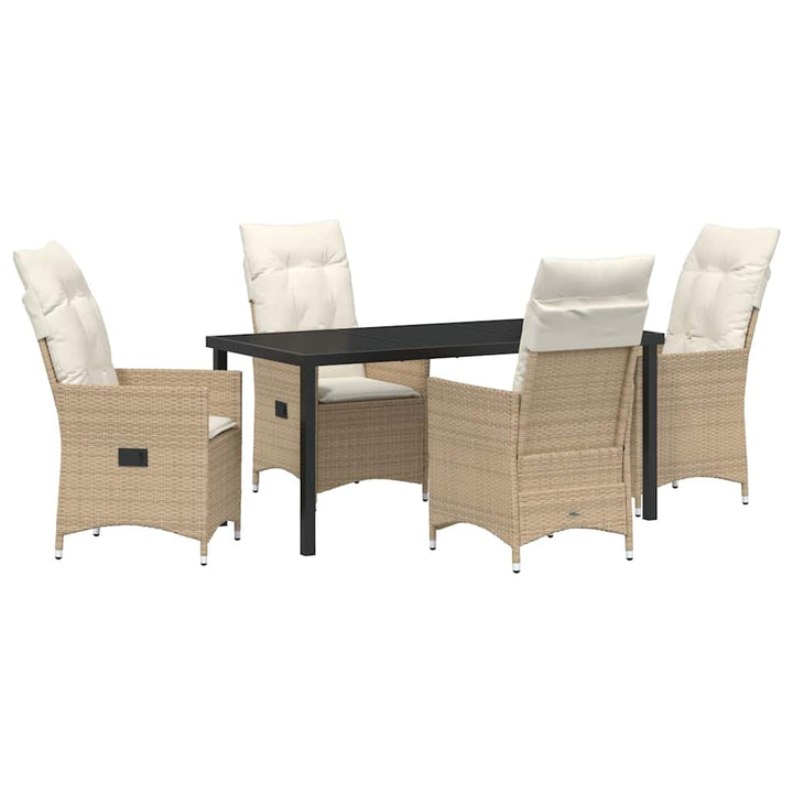 Have Spisebordssæt med pude 5 pcs Beige polyrattan