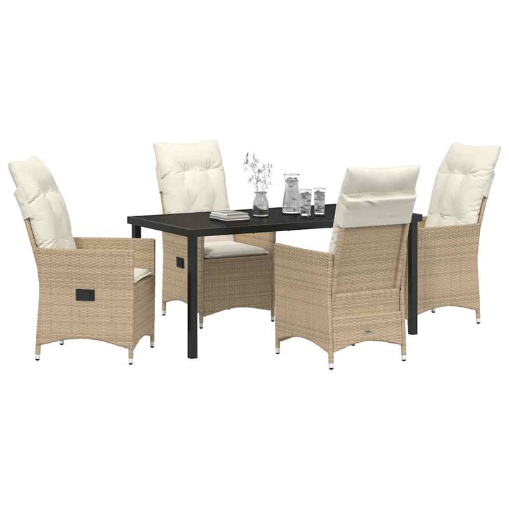 Have Spisebordssæt med pude 5 pcs Beige polyrattan