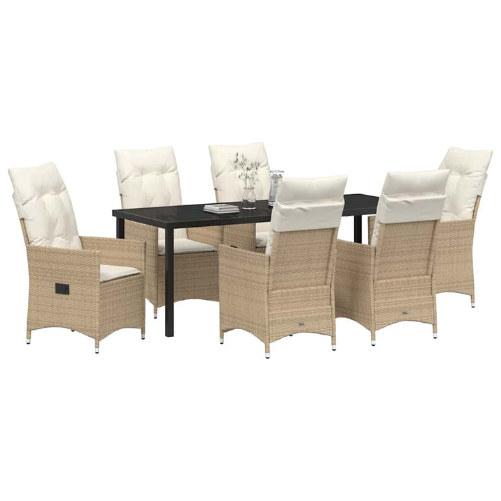 Have Spisebordssæt med pude 7 pcs Beige polyrattan