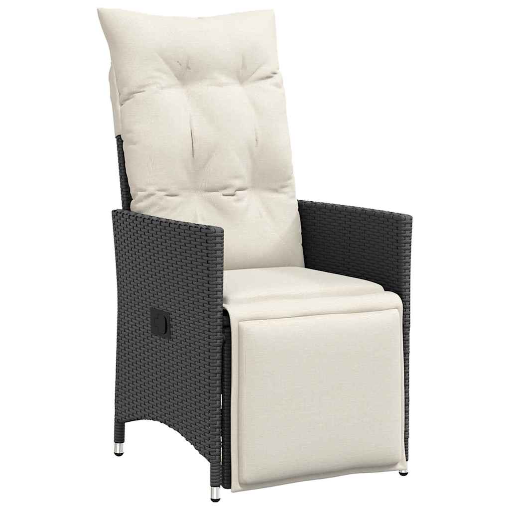 Have Spisebordssæt med pude 5 pcs Sort polyrattan