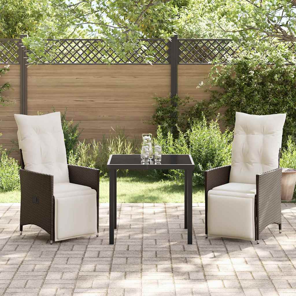 Have Spisebordssæt med pude 3 pcs Brun polyrattan