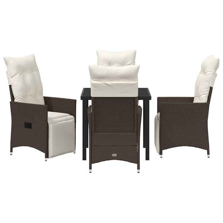 Have Spisebordssæt med pude 5 pcs Brun polyrattan