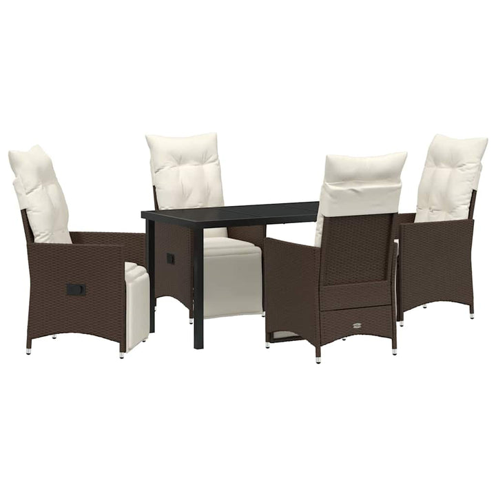 Have Spisebordssæt med pude 5 pcs Brun polyrattan