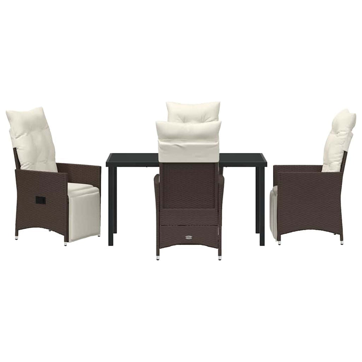 Have Spisebordssæt med pude 5 pcs Brun polyrattan