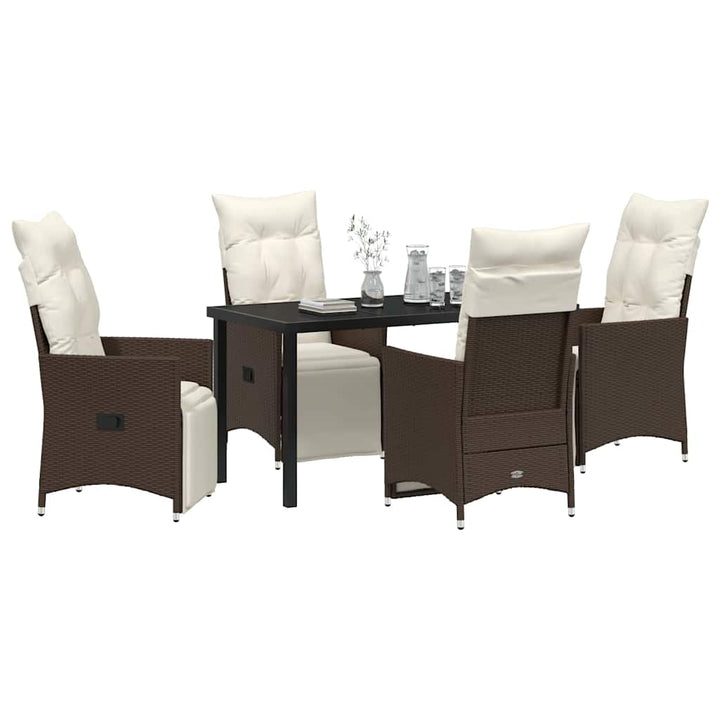 Have Spisebordssæt med pude 5 pcs Brun polyrattan