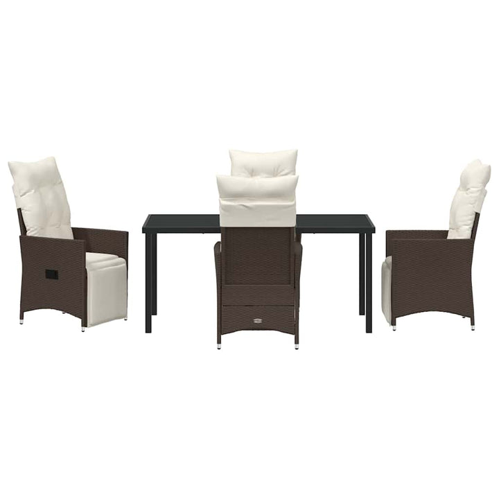 Have Spisebordssæt med pude 5 pcs Brun polyrattan