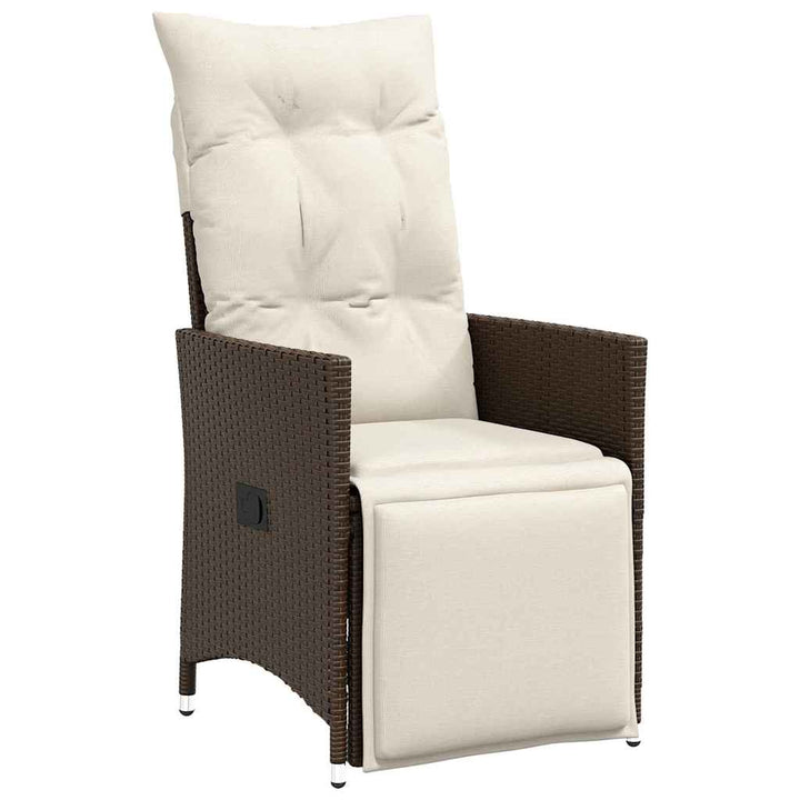 Have Spisebordssæt med pude 9 pcs Brun polyrattan