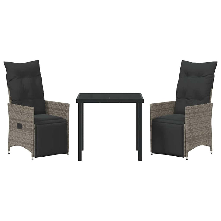 Have Spisebordssæt med pude 3 pcs Grå polyrattan