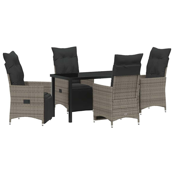 Have Spisebordssæt med pude 5 pcs Grå polyrattan