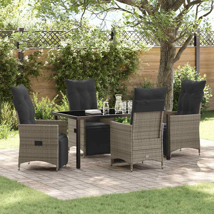 Have Spisebordssæt med pude 5 pcs Grå polyrattan