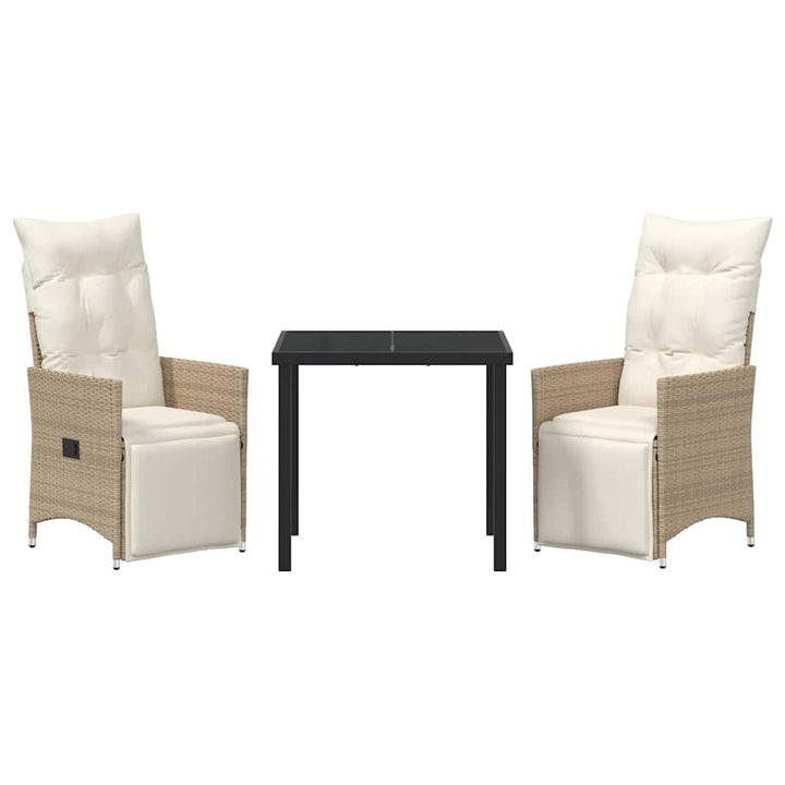 Have Spisebordssæt med pude 3 pcs Beige polyrattan