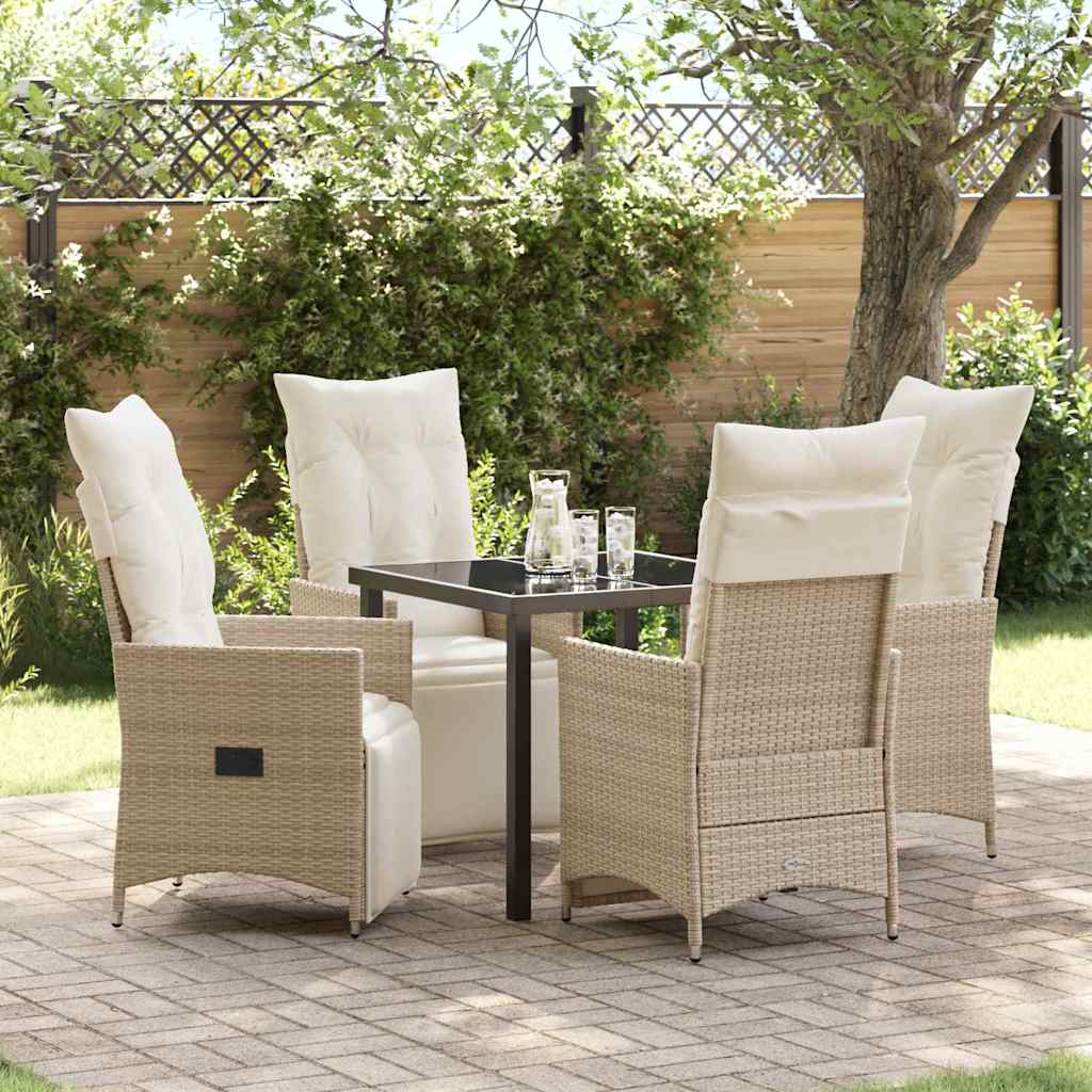 Have Spisebordssæt med pude 5 pcs Beige polyrattan