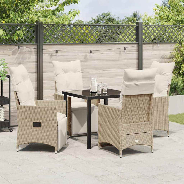 Have Spisebordssæt med pude 5 pcs Beige polyrattan