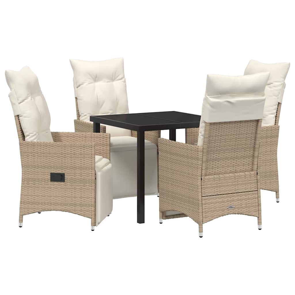 Have Spisebordssæt med pude 5 pcs Beige polyrattan