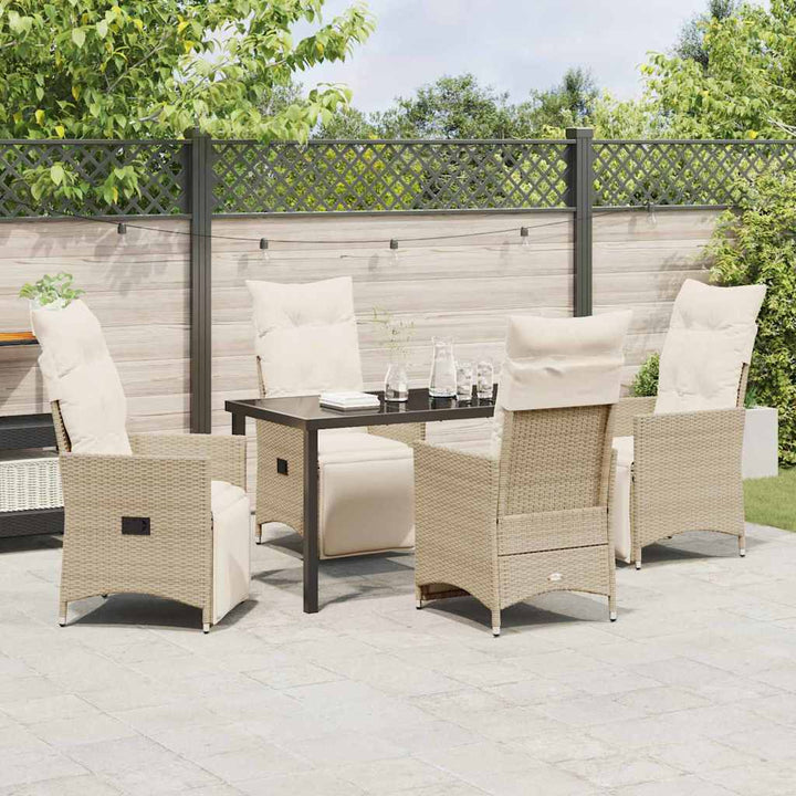 Have Spisebordssæt med pude 5 pcs Beige polyrattan