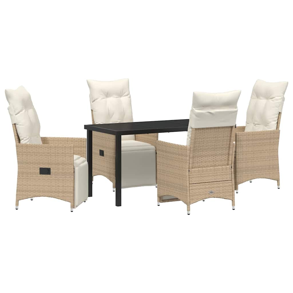Have Spisebordssæt med pude 5 pcs Beige polyrattan