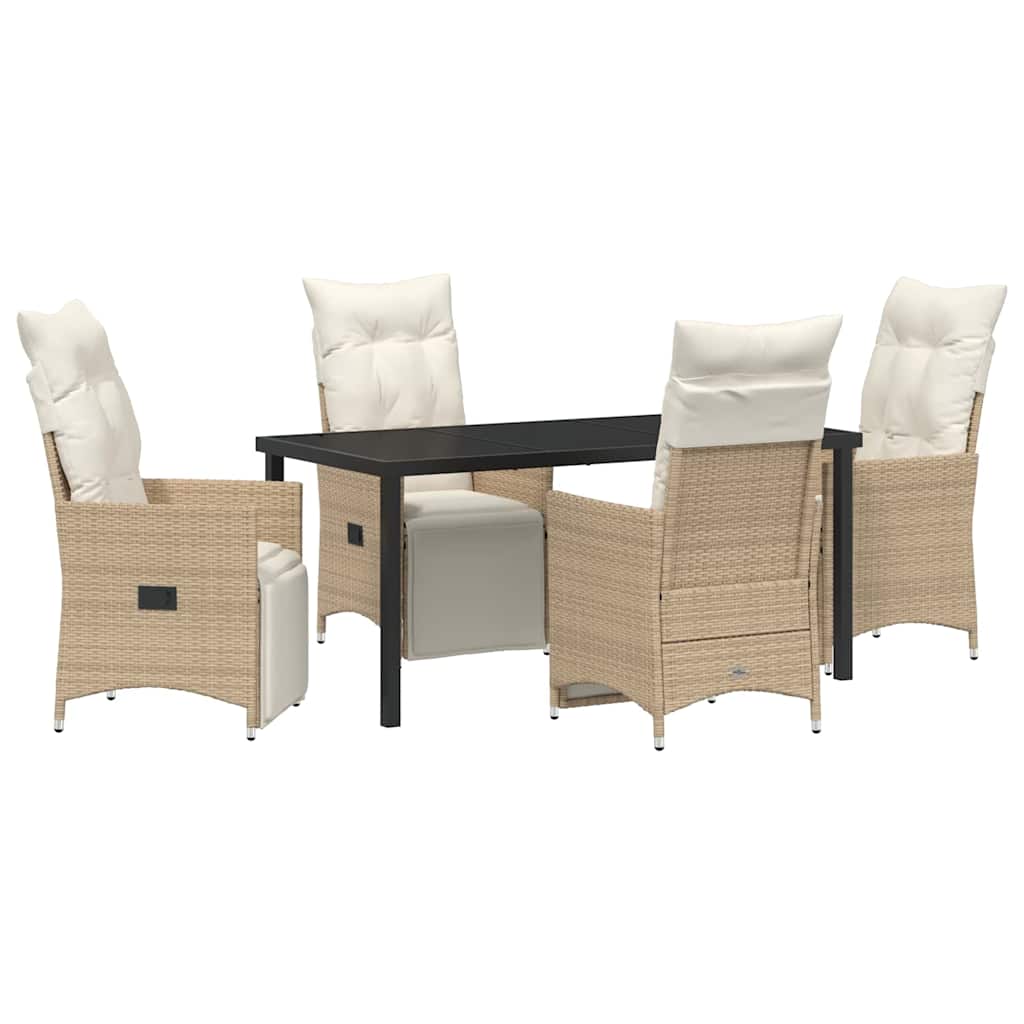 Have Spisebordssæt med pude 5 pcs Beige polyrattan