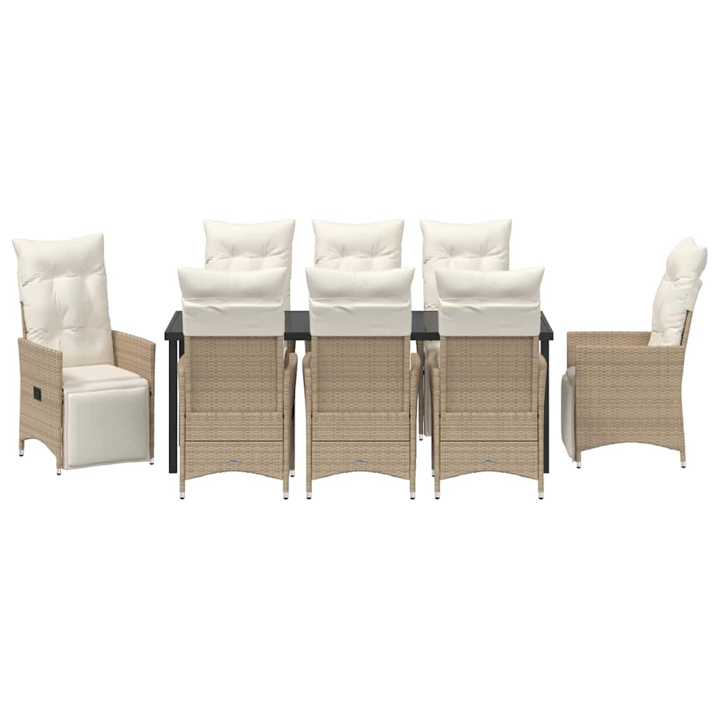 Have Spisebordssæt med pude 9 pcs Beige polyrattan