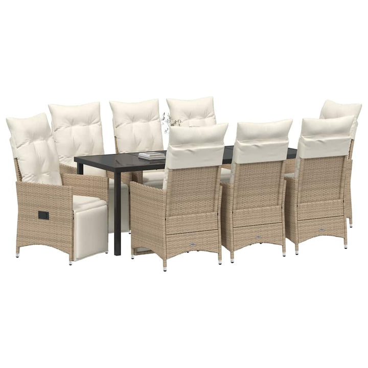 Have Spisebordssæt med pude 9 pcs Beige polyrattan