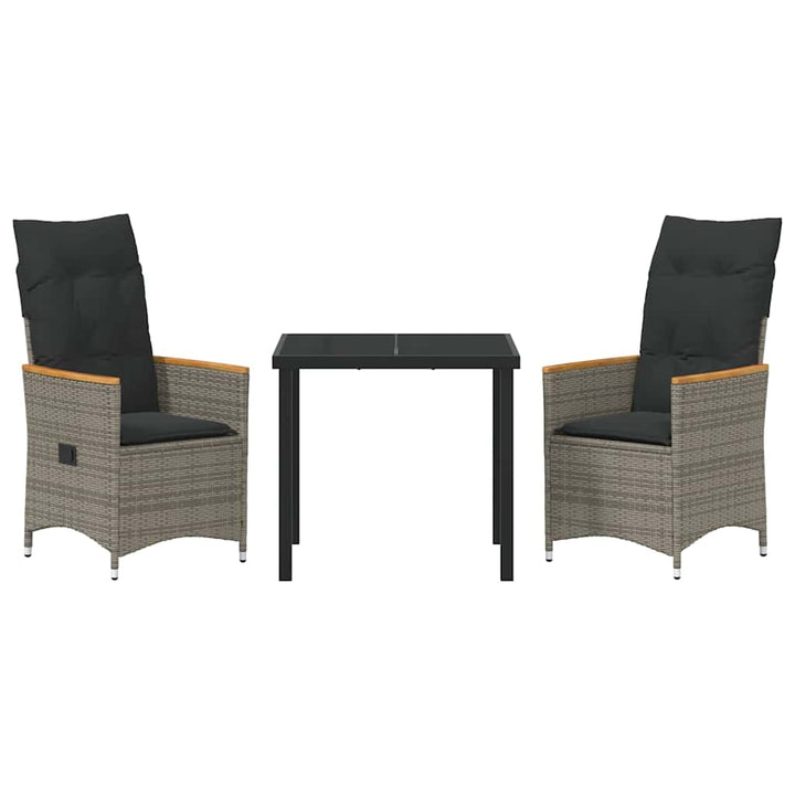 Have Spisebordssæt med pude 3 pcs Grå polyrattan
