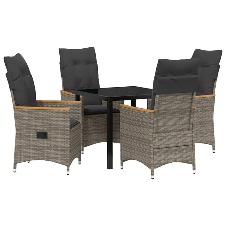 Have Spisebordssæt med pude 5 pcs Grå polyrattan