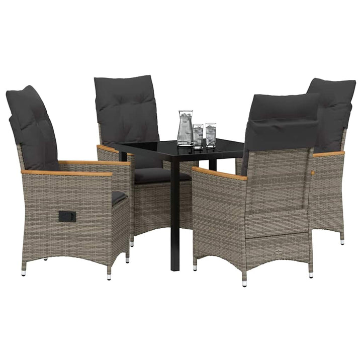 Have Spisebordssæt med pude 5 pcs Grå polyrattan