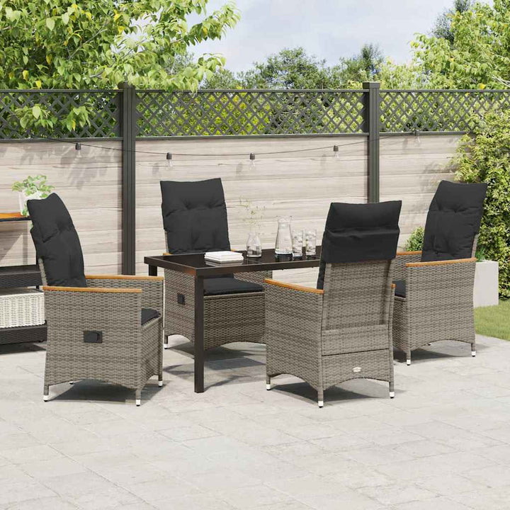 Have Spisebordssæt med pude 5 pcs Grå polyrattan