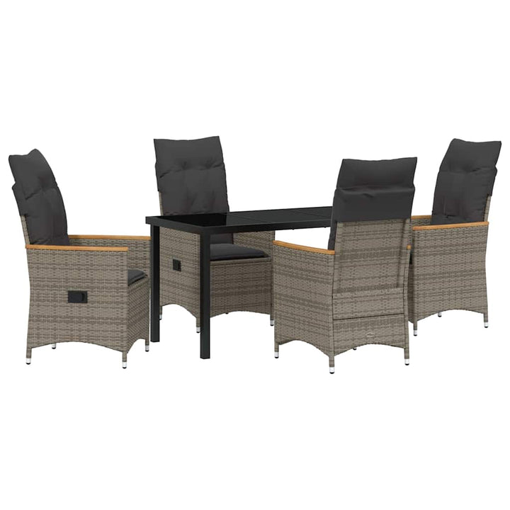 Have Spisebordssæt med pude 5 pcs Grå polyrattan