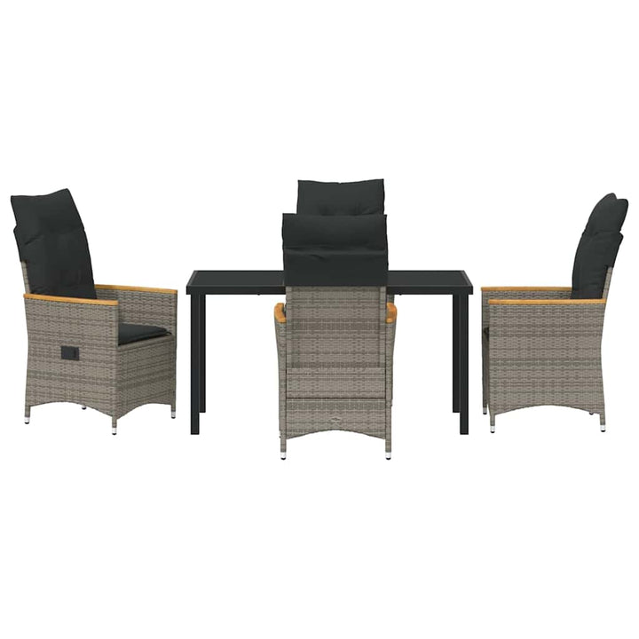 Have Spisebordssæt med pude 5 pcs Grå polyrattan