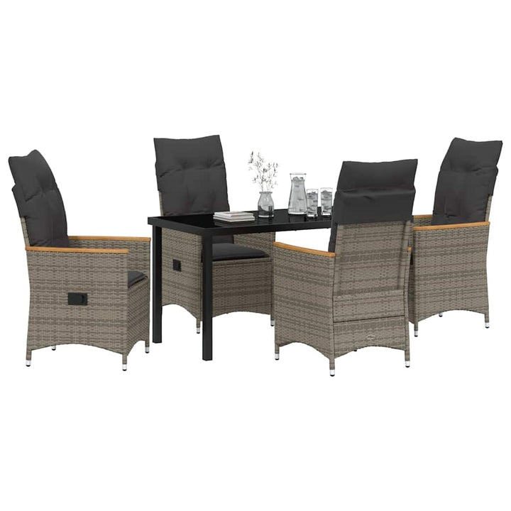 Have Spisebordssæt med pude 5 pcs Grå polyrattan