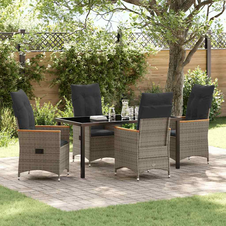 Have Spisebordssæt med pude 5 pcs Grå polyrattan