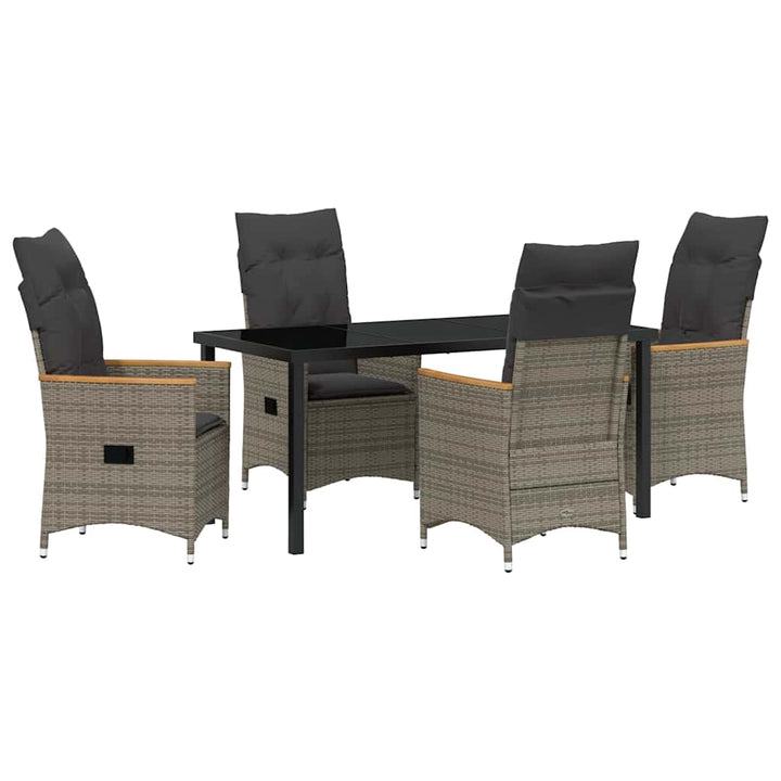 Have Spisebordssæt med pude 5 pcs Grå polyrattan